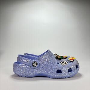 Crocs Classic Glitter Clog Purple Casual Comfort Slip On Shoes 206993 Youth Sz 2